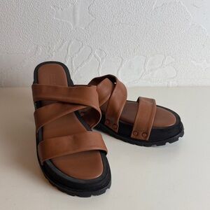 Artisan Crafted by Zigi Elixa Platform Sandals Saddle Tan Women's  Size 10
